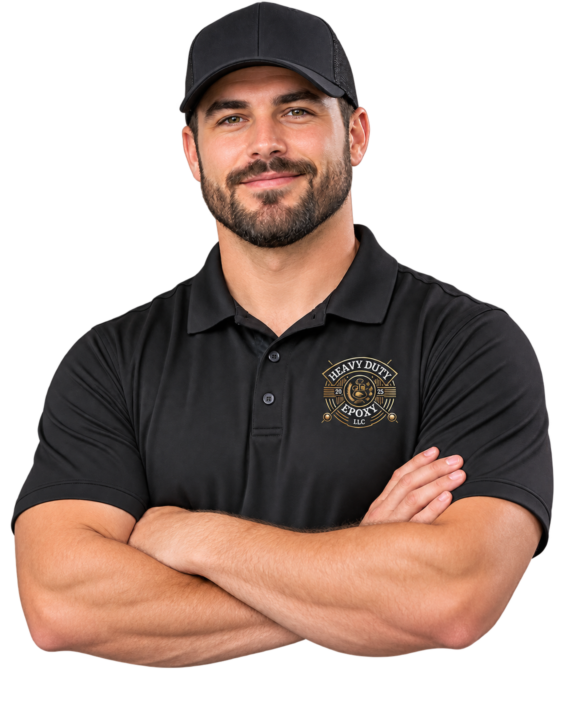 Heavy Duty Epoxy team member in front of the company truck
