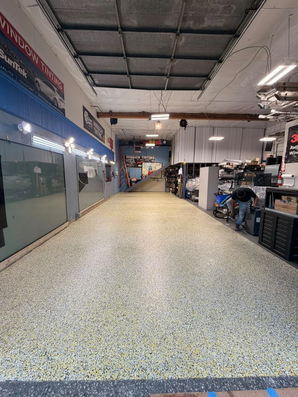 Finished flake epoxy commercial floor in San Jose